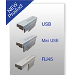 Neue Klemmenabdeckungen mit Ausschnitten für USB, MINI-USB und RJ45 Stecker.