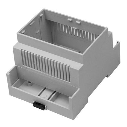 Hutschienengehäuse | modular | Polycarbonat V0 | mit langer Wand und Lüftungsschlitzen | Serie CNMB-WV