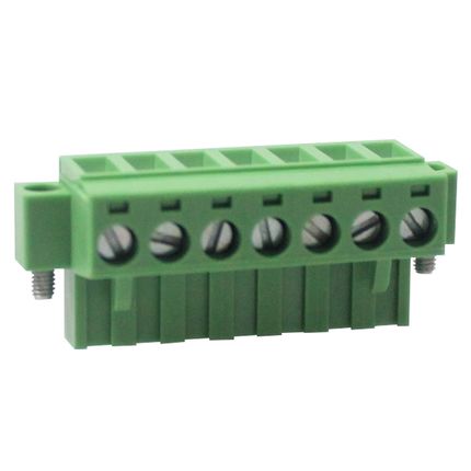 Steckbare Anschlussklemme 5 mm | Buchse | Rising-Clamp | mit Flansch